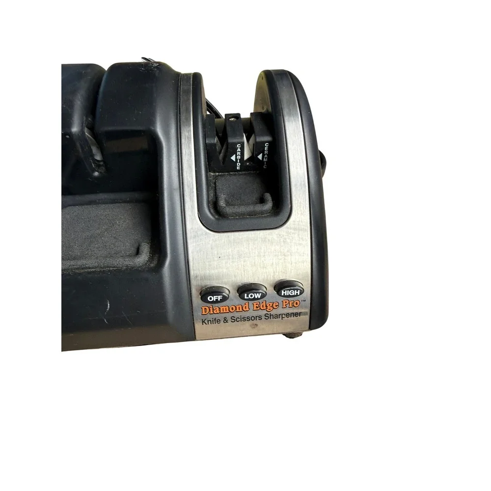 Smith's Diamond Edge Pro Electric Knife and Scissors Sharpener Silver Black